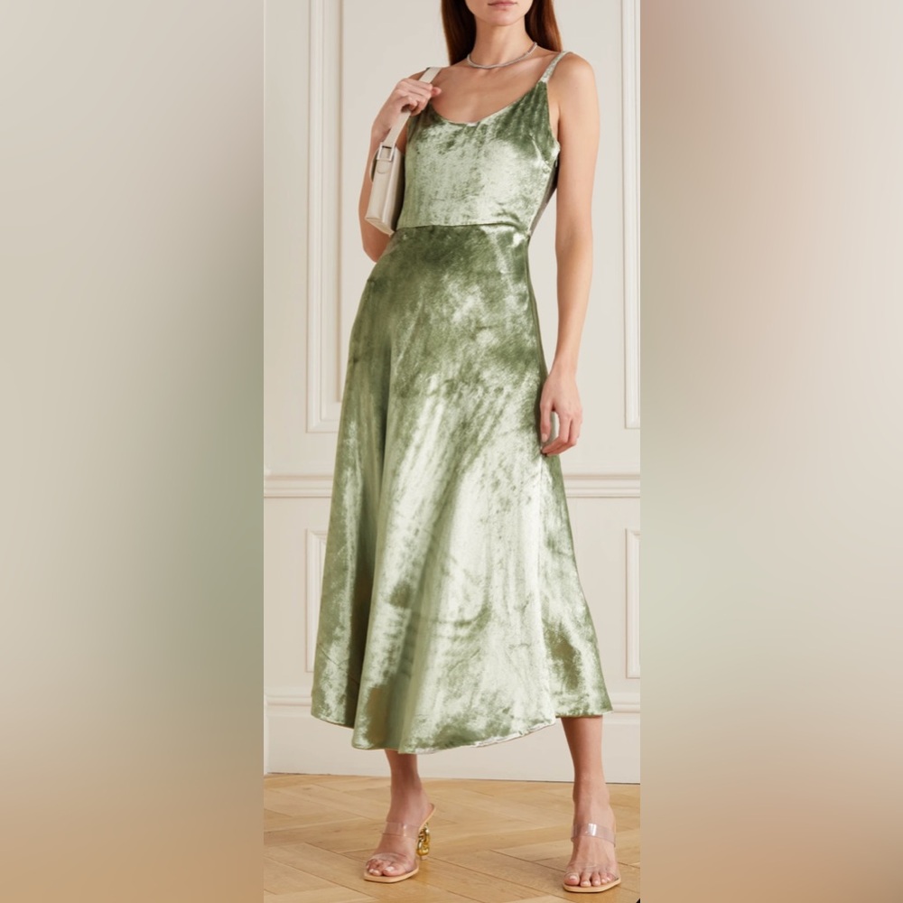 Vince Scoop Neck Velvet Slip Dress